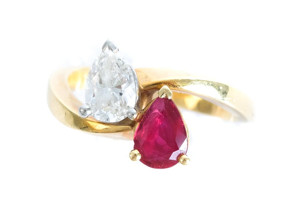 18K YG KURT WAYNE RUBY DIAMOND 2d5308