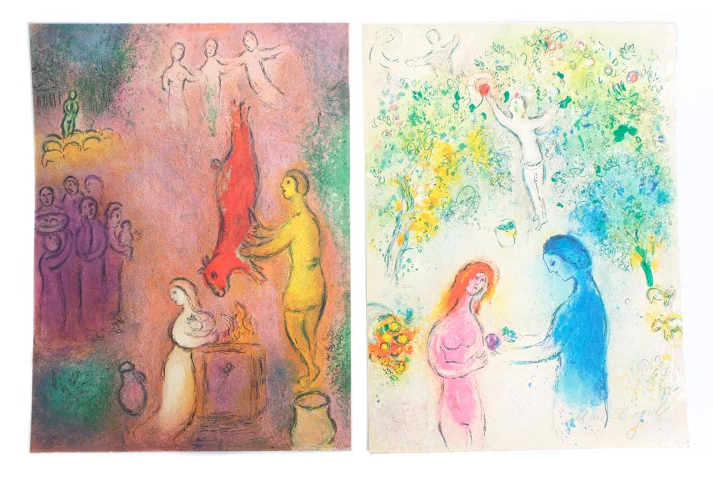 MARC CHAGALL TWO COLOR LITHOGRAPHS  2d5314