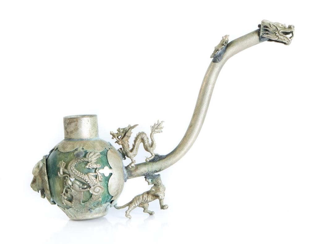VINTAGE CHINESE DRAGON SILVER OPIUM 2d530f