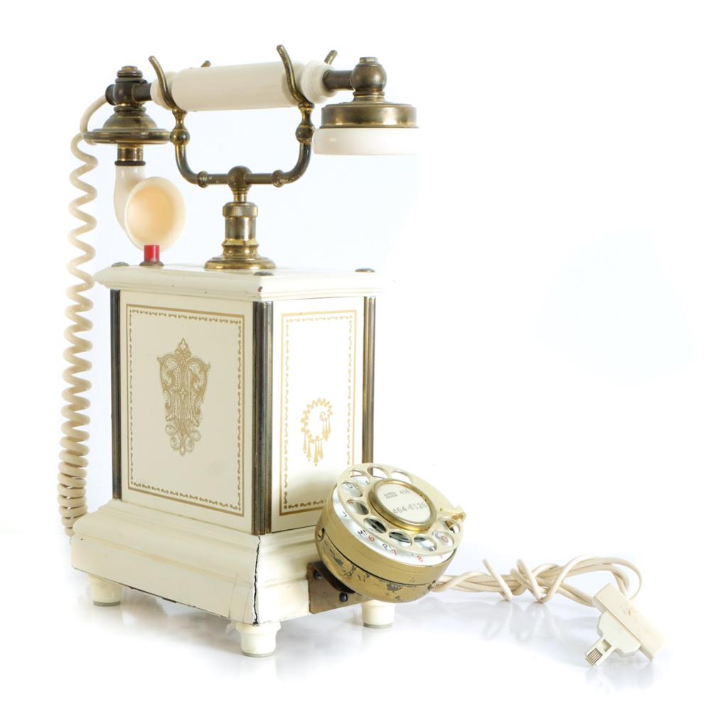 FRENCH ROTARY PHONE W/HAND CRANK