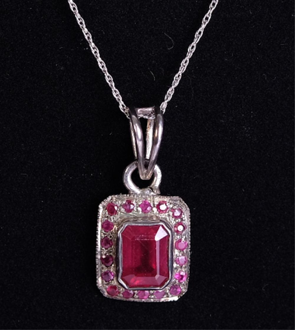 STERLING SILVER & RUBY PENDANT