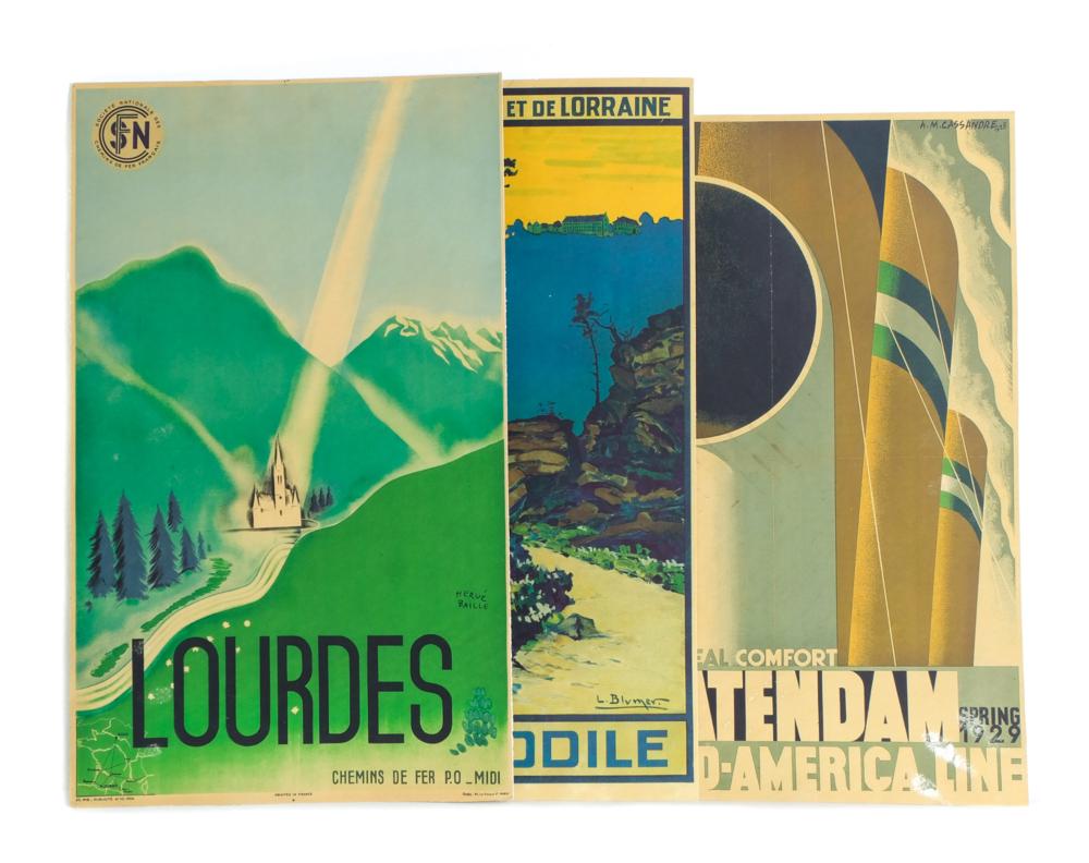 GROUP, 3 VINTAGE TRAVEL POSTERSGroup