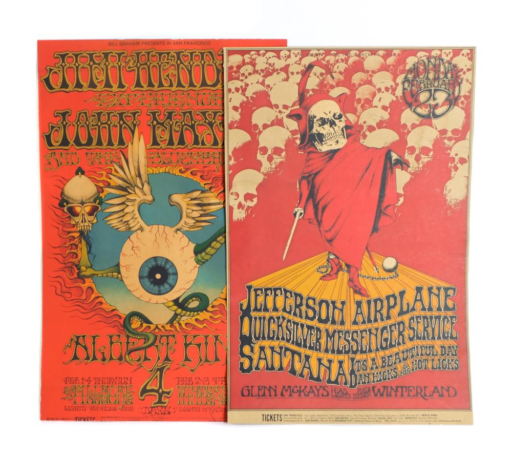 2 VINTAGE BILL GRAHAM CONCERT POSTER 2d53a9