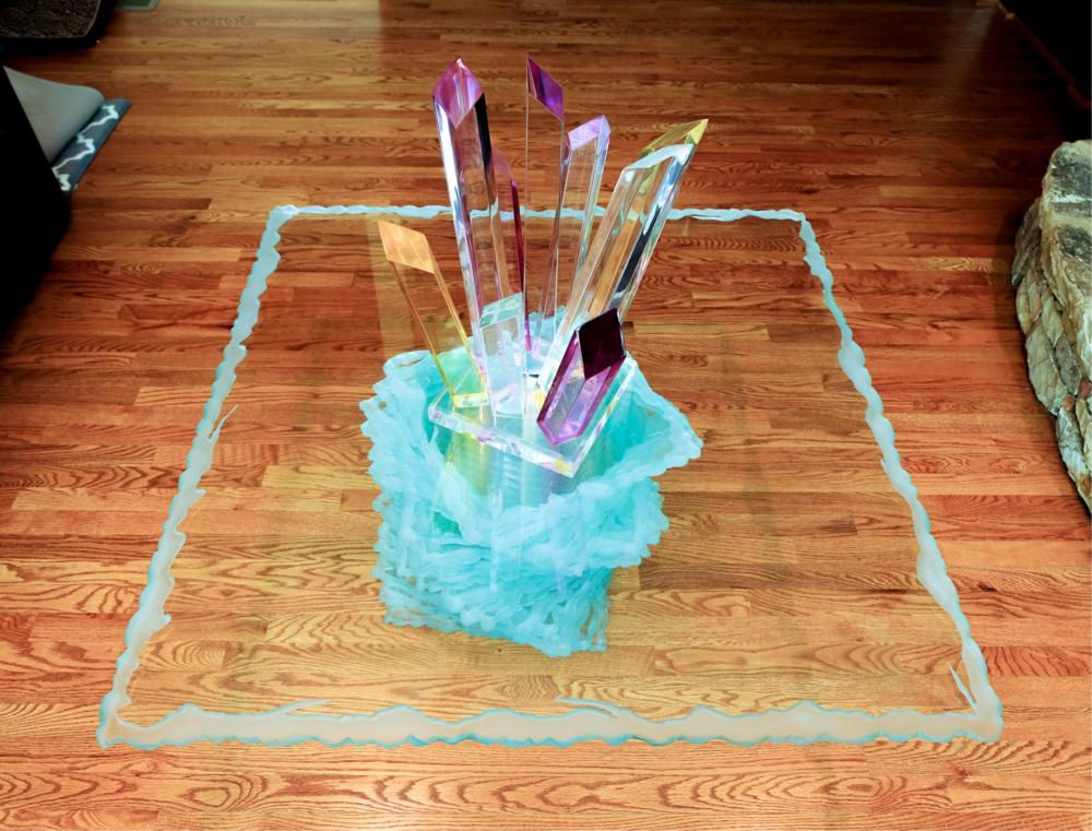 CONTEMPORARY ART GLASS COFFEE TABLE 2d53b5