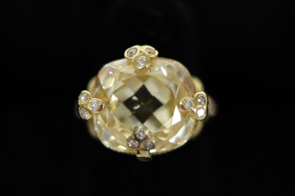 JUDITH RIPKA 18K YG CANARY RING 2d53d8