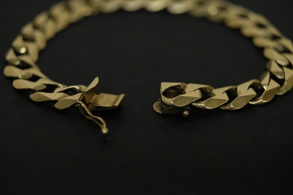 14K YG CUBAN LINK BRACELET8"/20cm