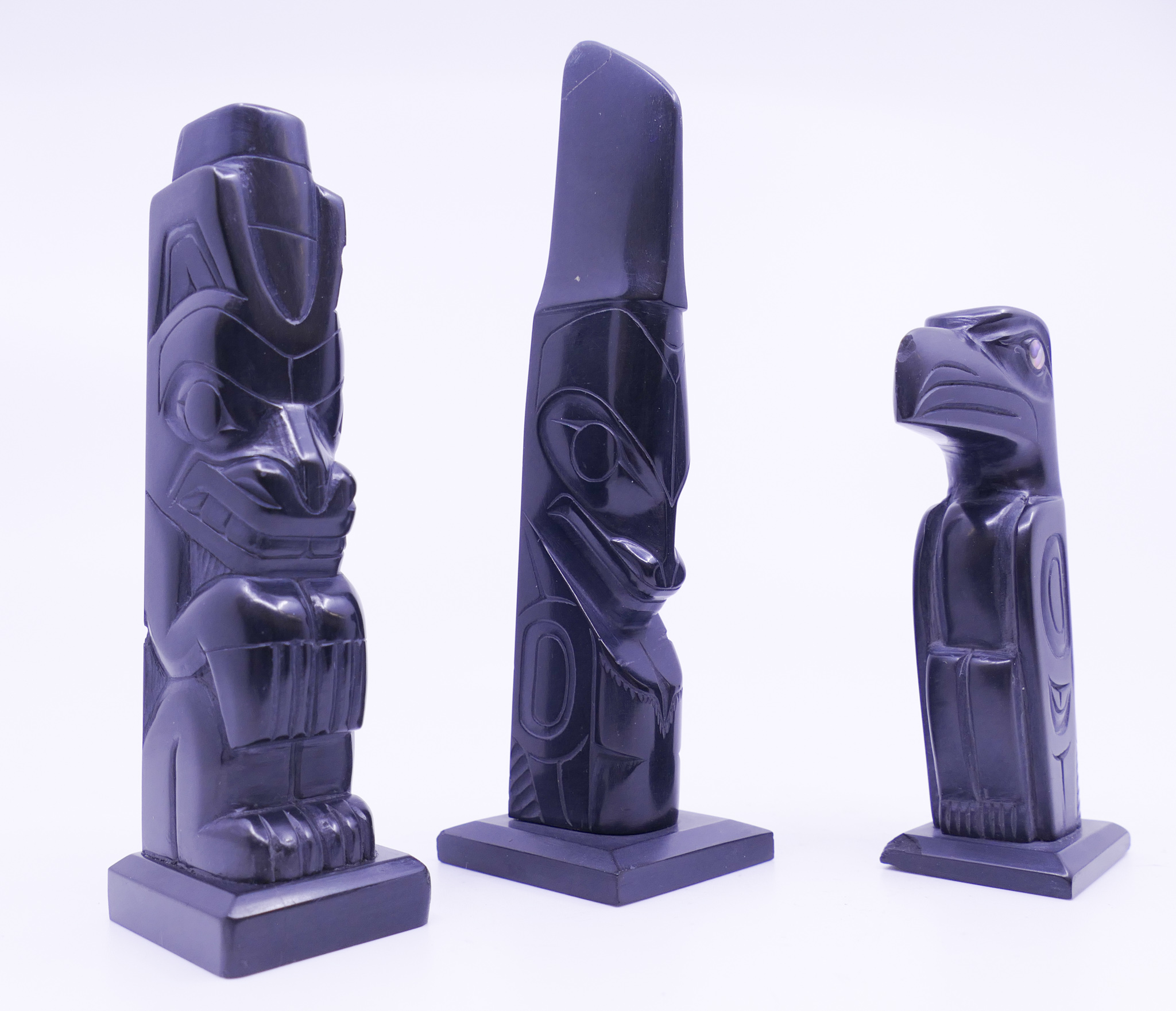 3pc NW Argillite Totem Models-