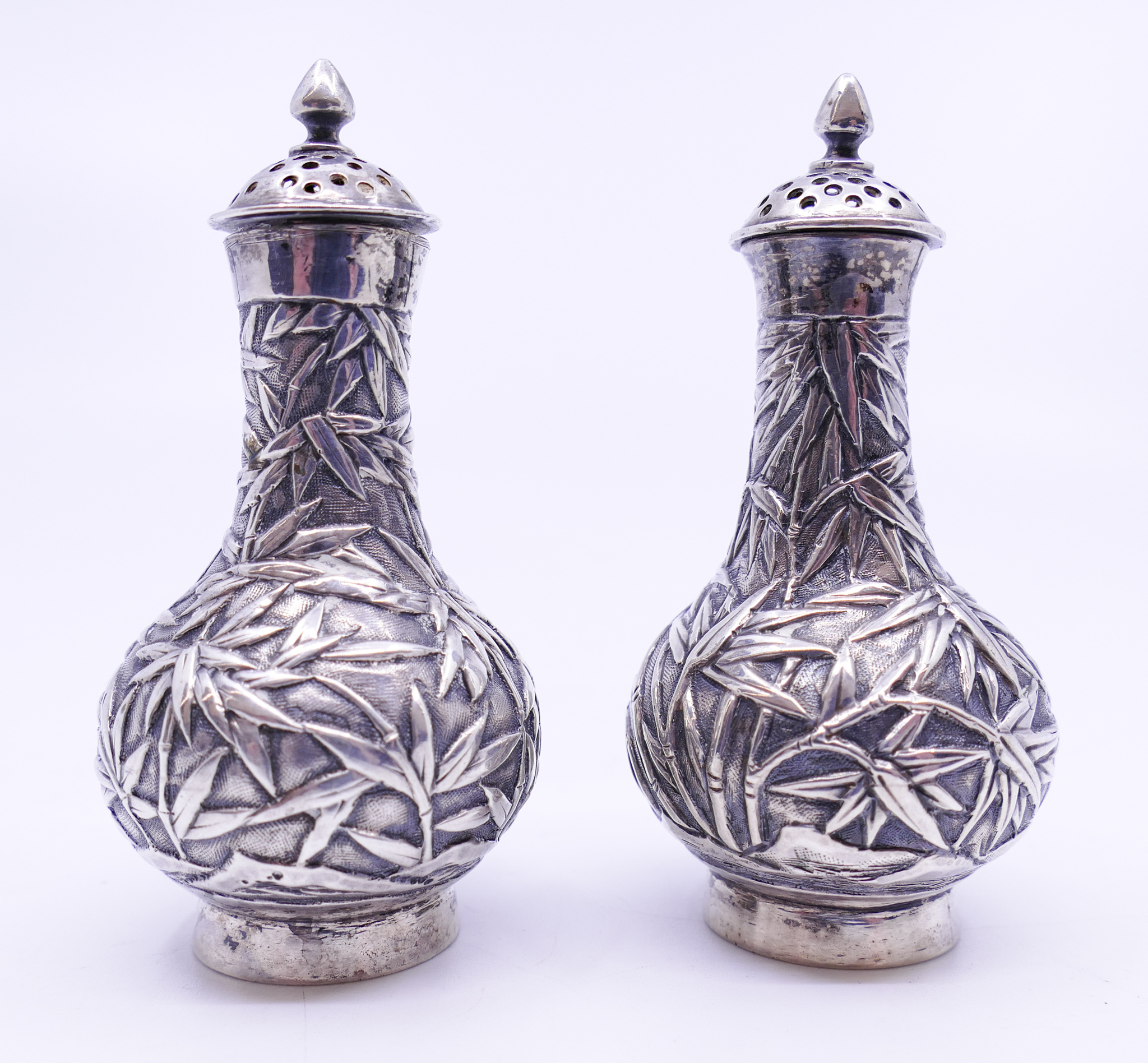 Pair Antique Chinese Export Silver 2d5f7b