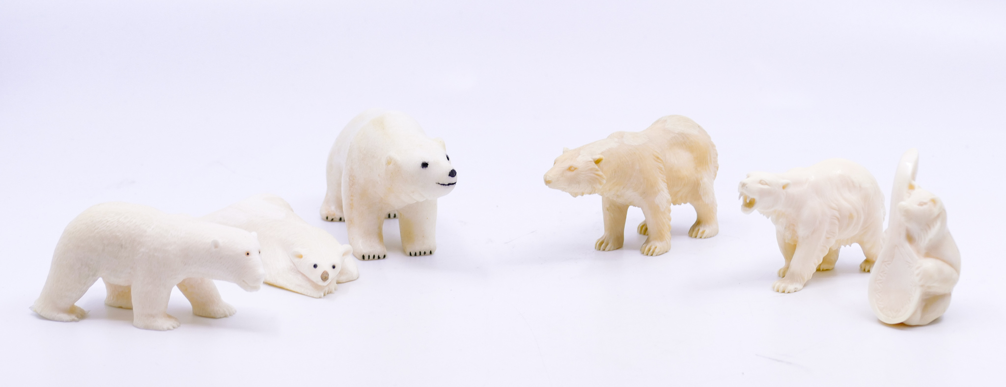 2 Boxes Alaska Carved Bear Figures-