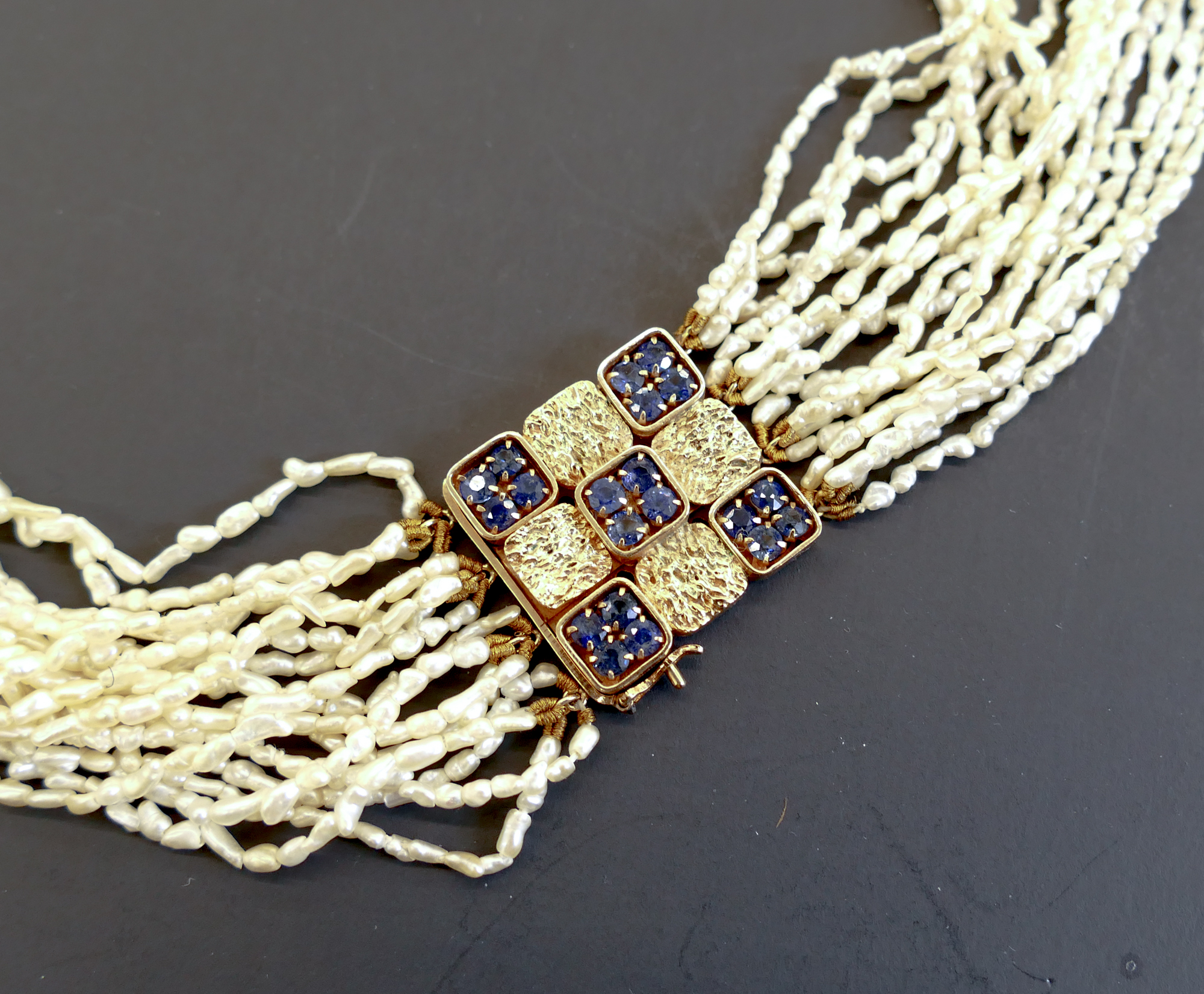 Ladies 14K Sapphire Clasp Multi Strand 2d5fc2