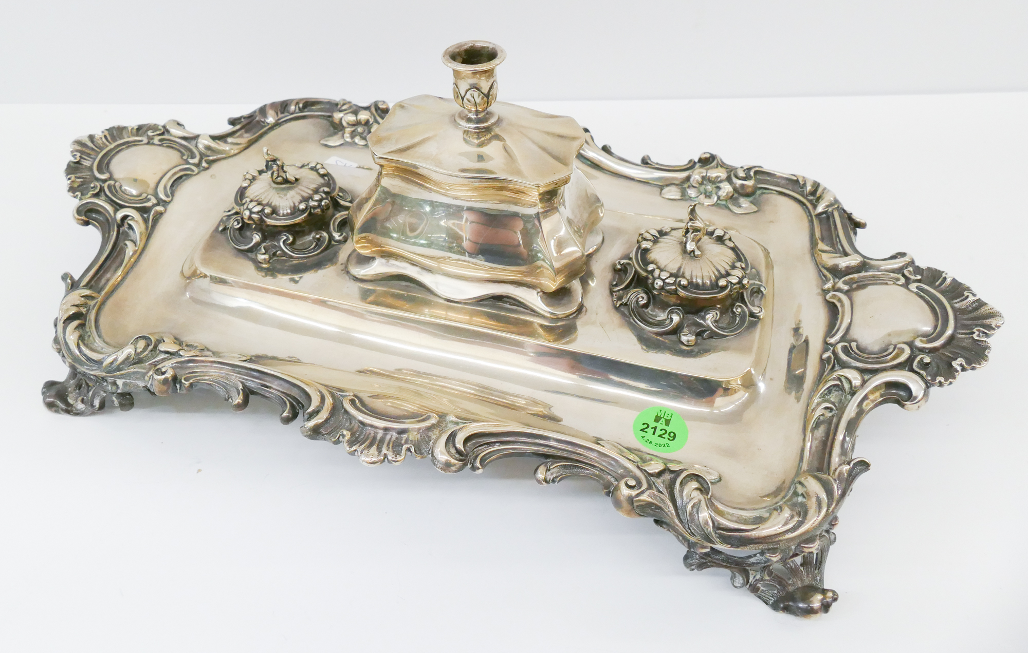 Victorian Sterling Inkwell Set-
