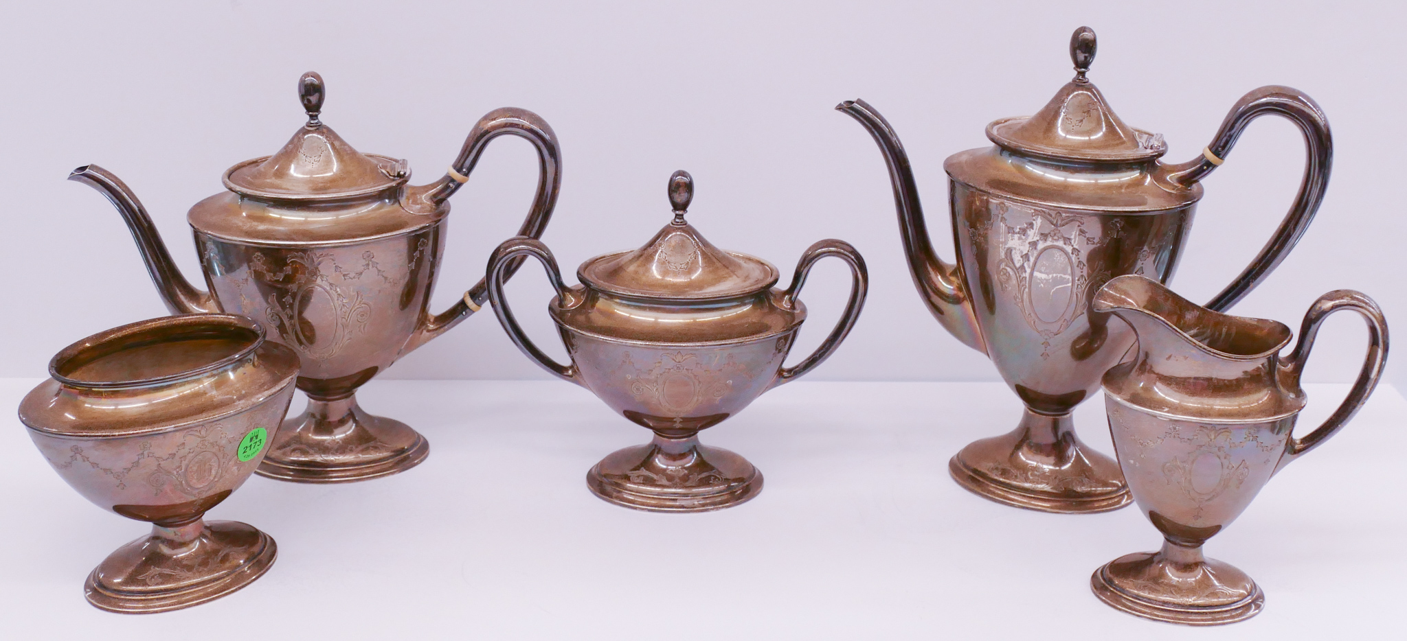 5pc Shreve & Company Sterling Engraved