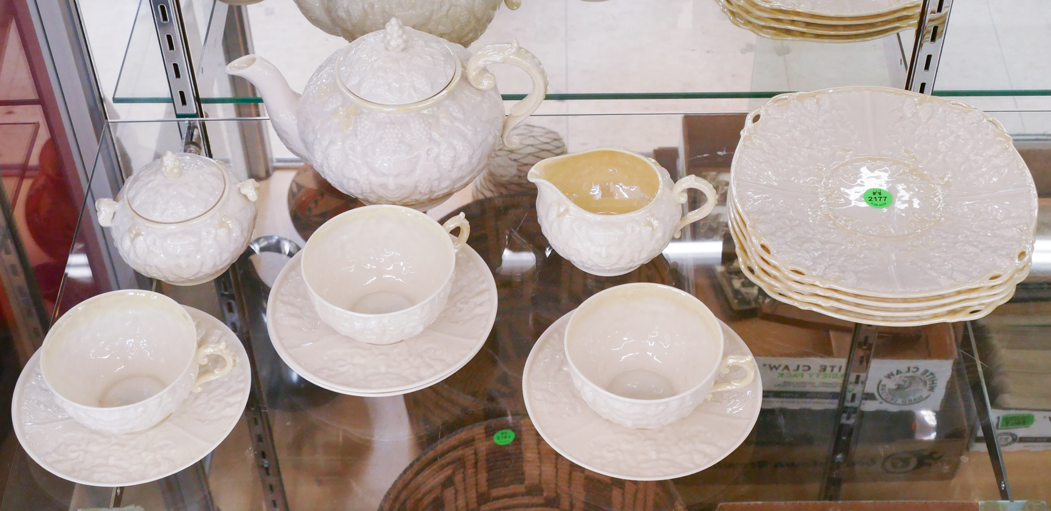 10pc Belleek Black Label Bacchus Tea