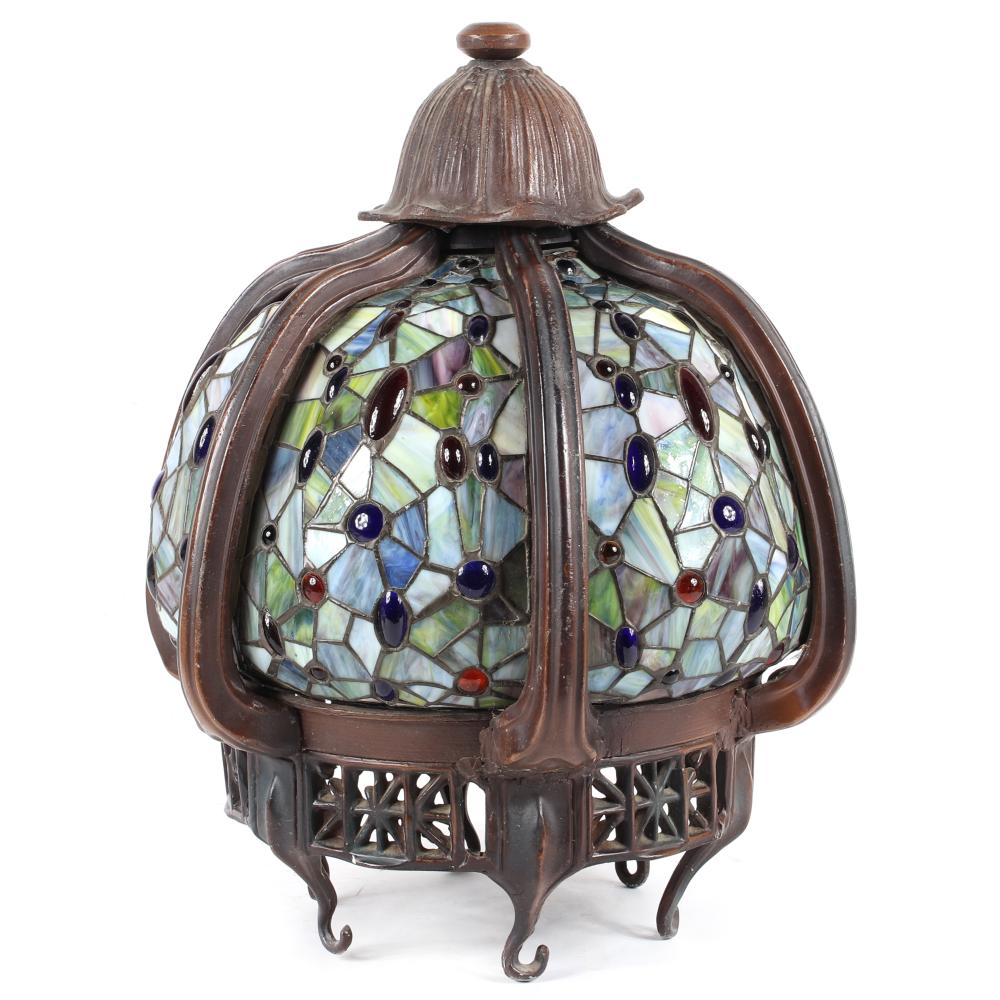 ART NOUVEAU STYLE JEWELED AND LEADED 2d8ca2