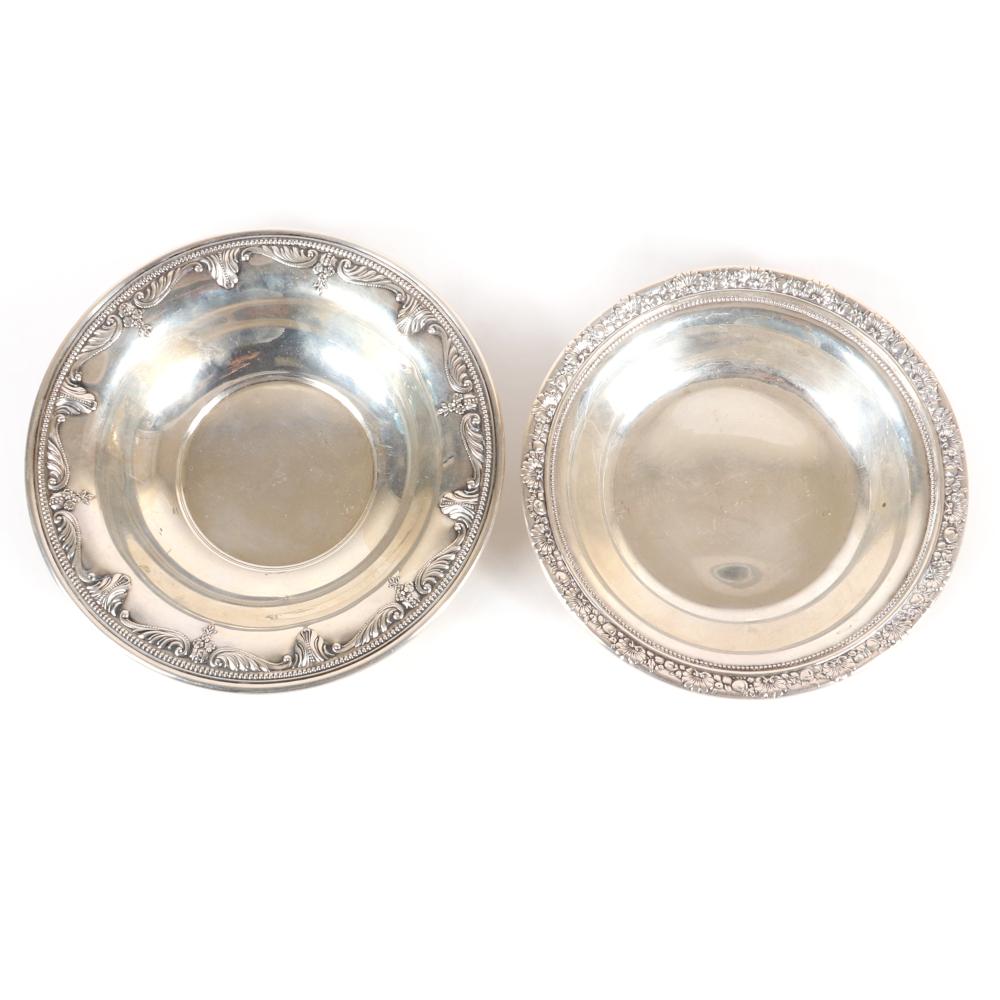 TWO STERLING SILVER SERVING BOWLS: WALLACE