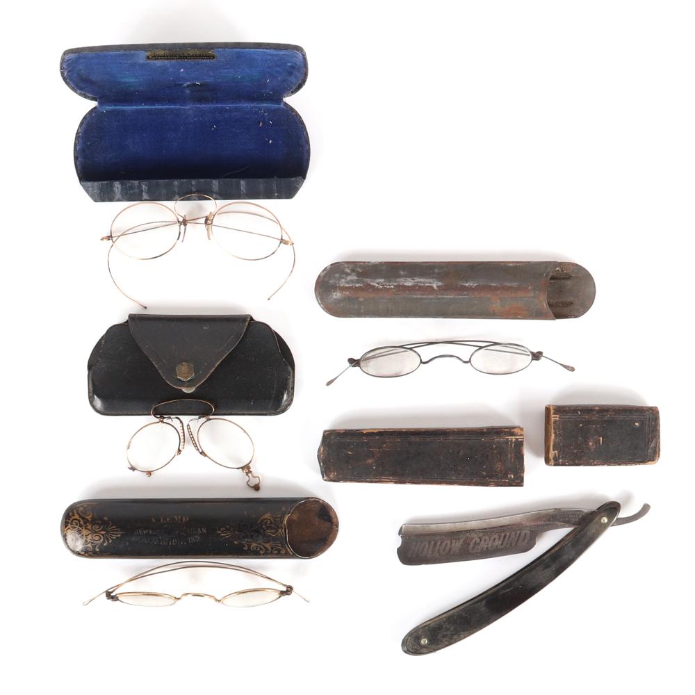 FIVE PC ANTIQUE GOLD EYEGLASSES  2d8d0f