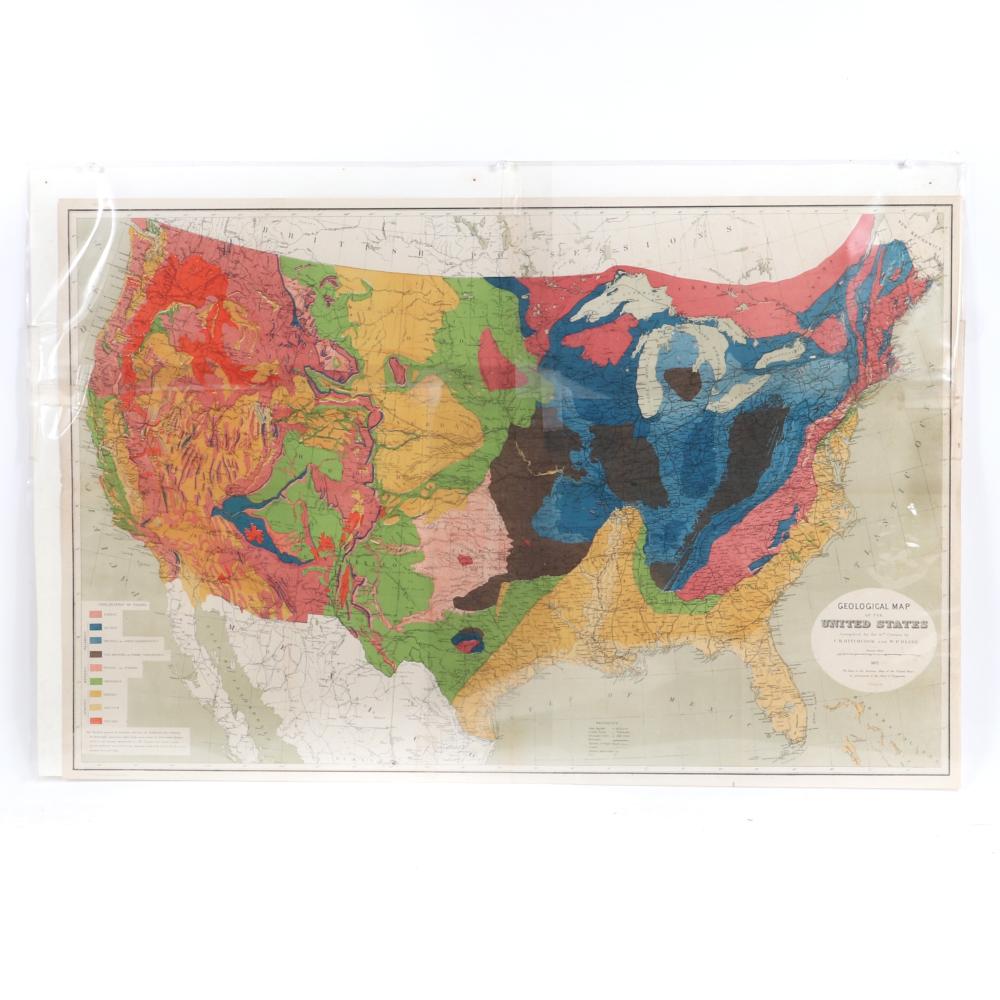 GEOLOGICAL 1872 MULTICOLORED LITHOGRAPH 2d8d21