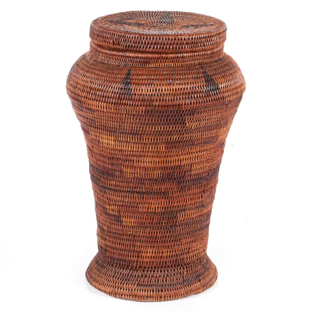 LARGE AFRICAN FOOTED STORAGE BASKET 2d8d42