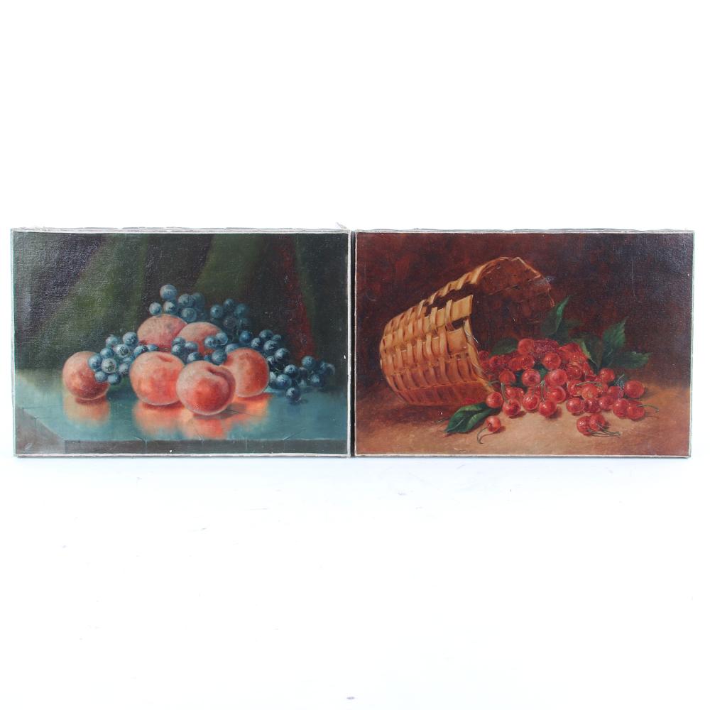 TWO VINTAGE STILL LIFE OIL ON CANVAS