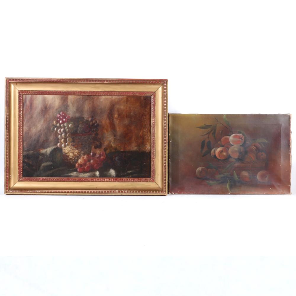 TWO VINTAGE STILL LIFE FRUIT PAINTINGS  2d8dca