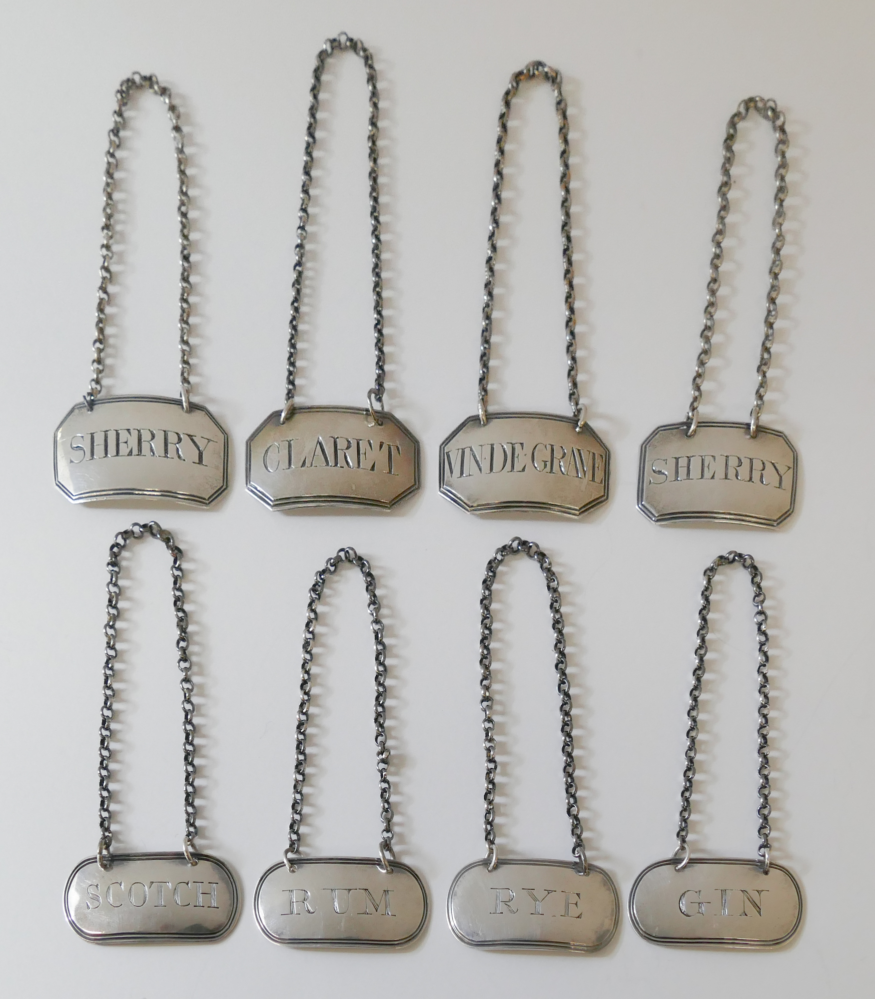 8pc English Georgian Sterling Bottle