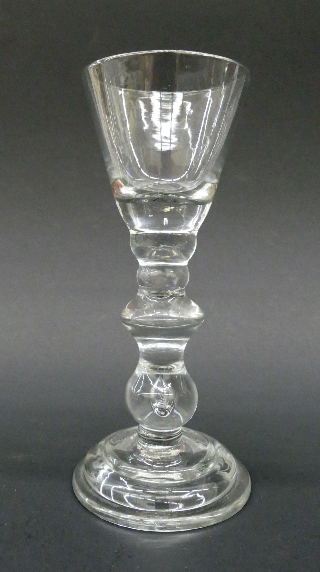 English Baluster Wine Glass, c.1690.