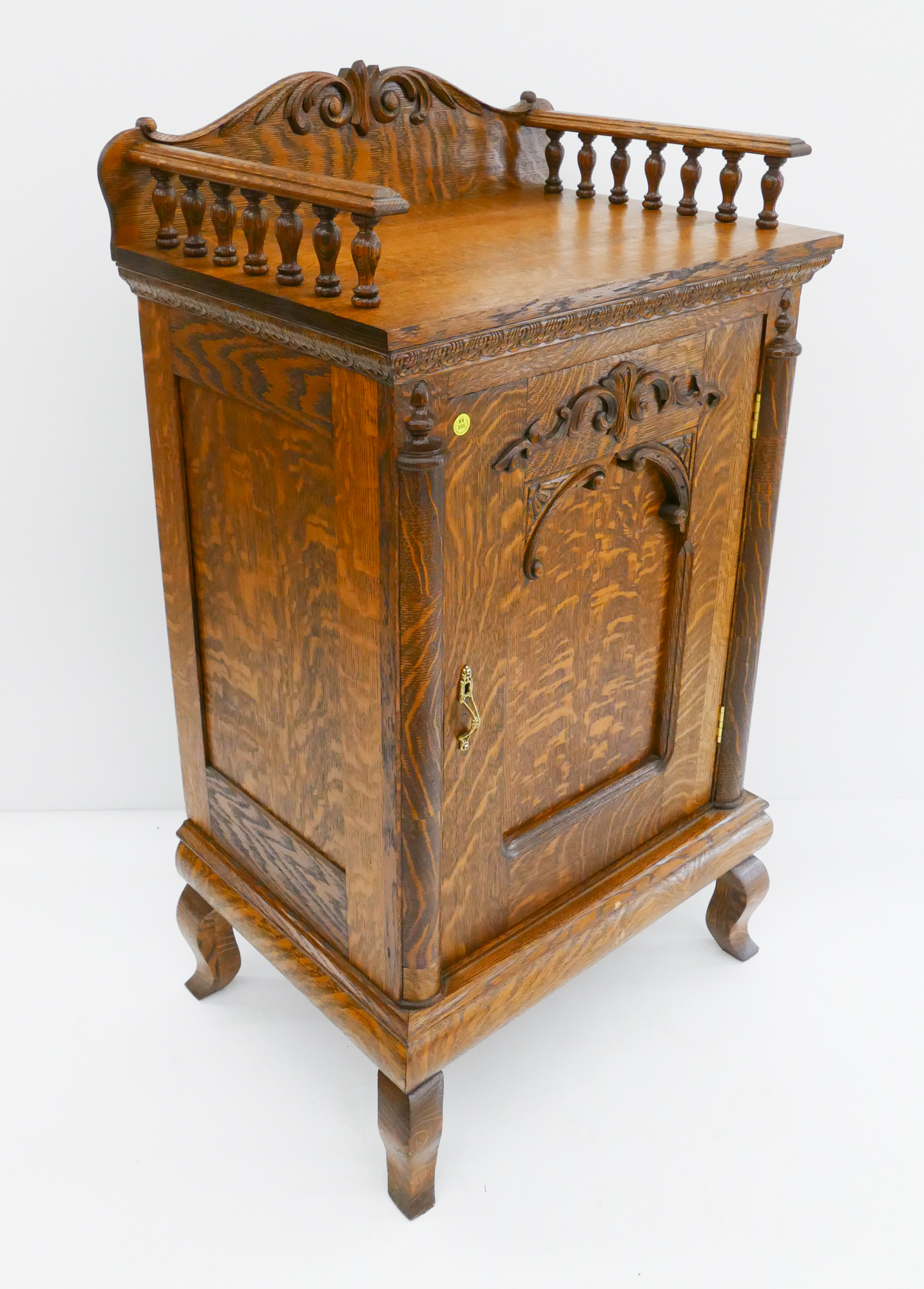 Antique Oak Music Cabinet. Measures