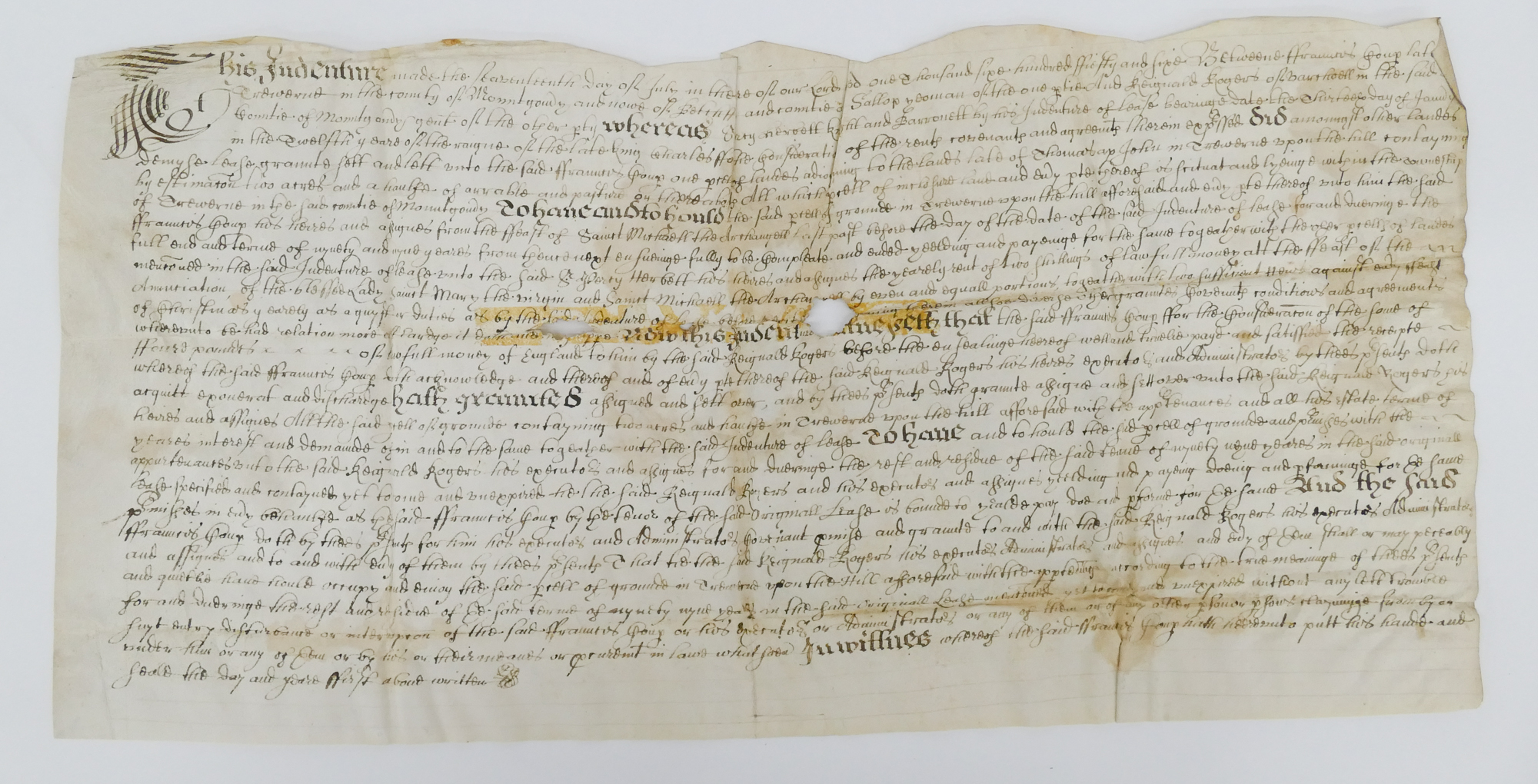 Indentured Servant Contract Dated