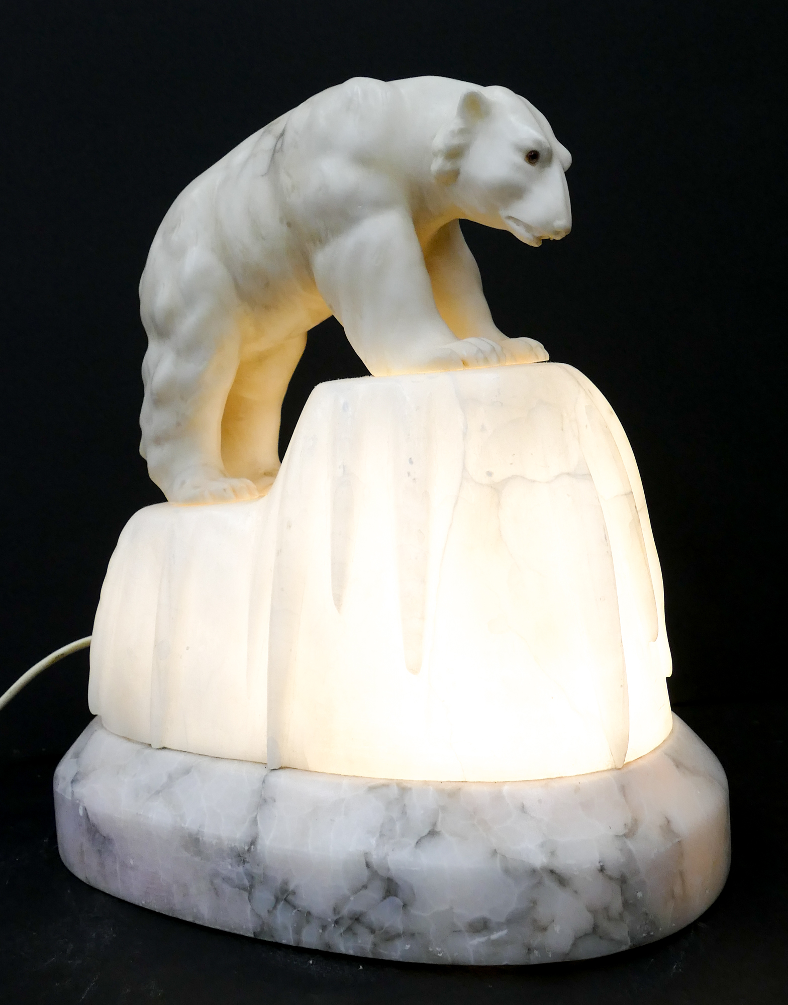 Art Deco Carved Alabaster Polar 2d9b71