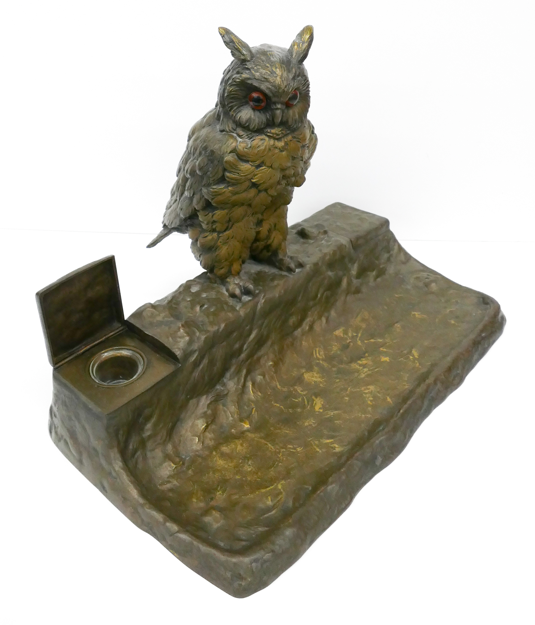 Austrian Owl Gilt Bronze Double 2d9b90