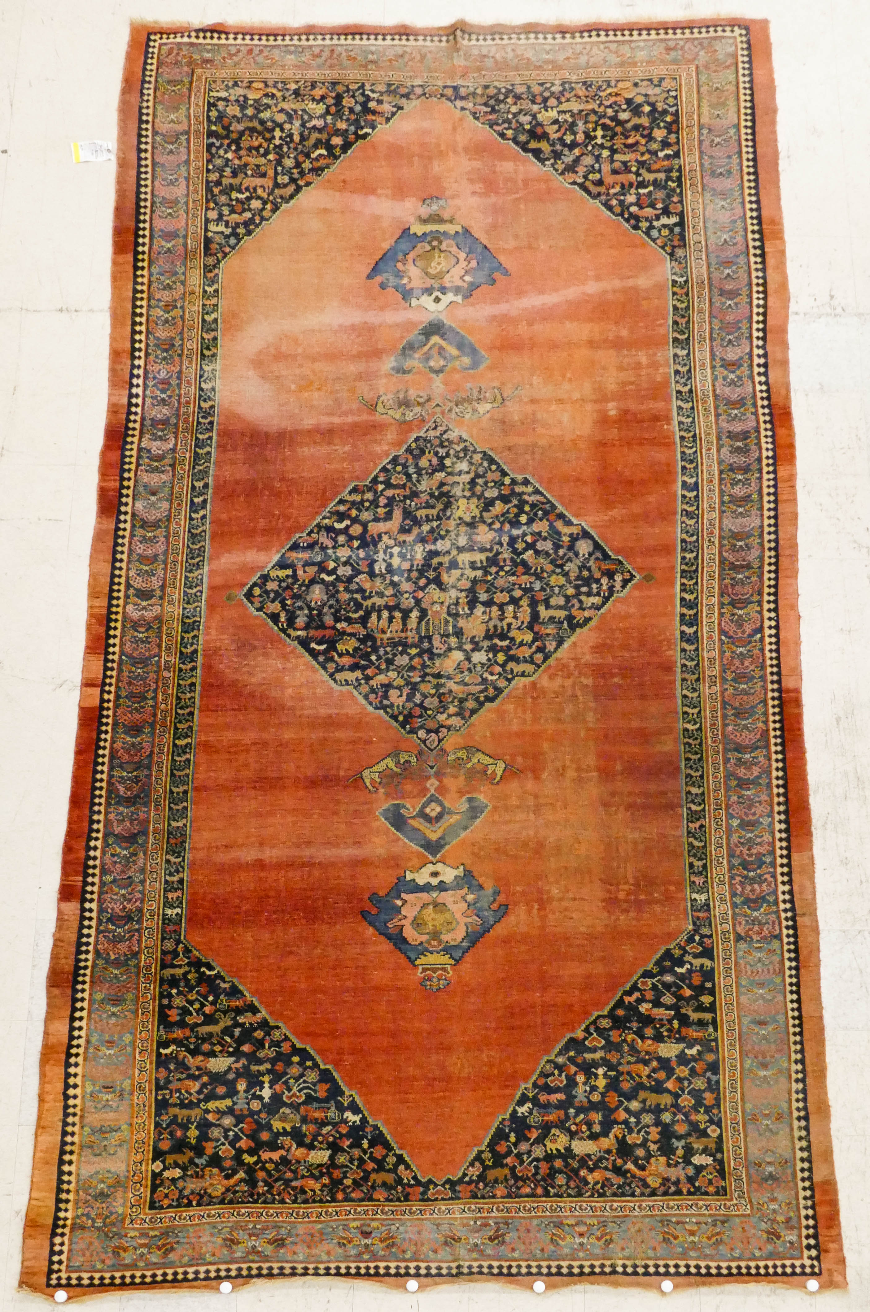 Antique Persian Bidjar Animal Oriental