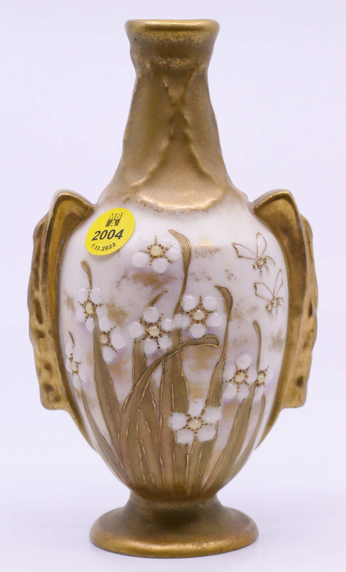 Teplitz Amphora Handled Floral