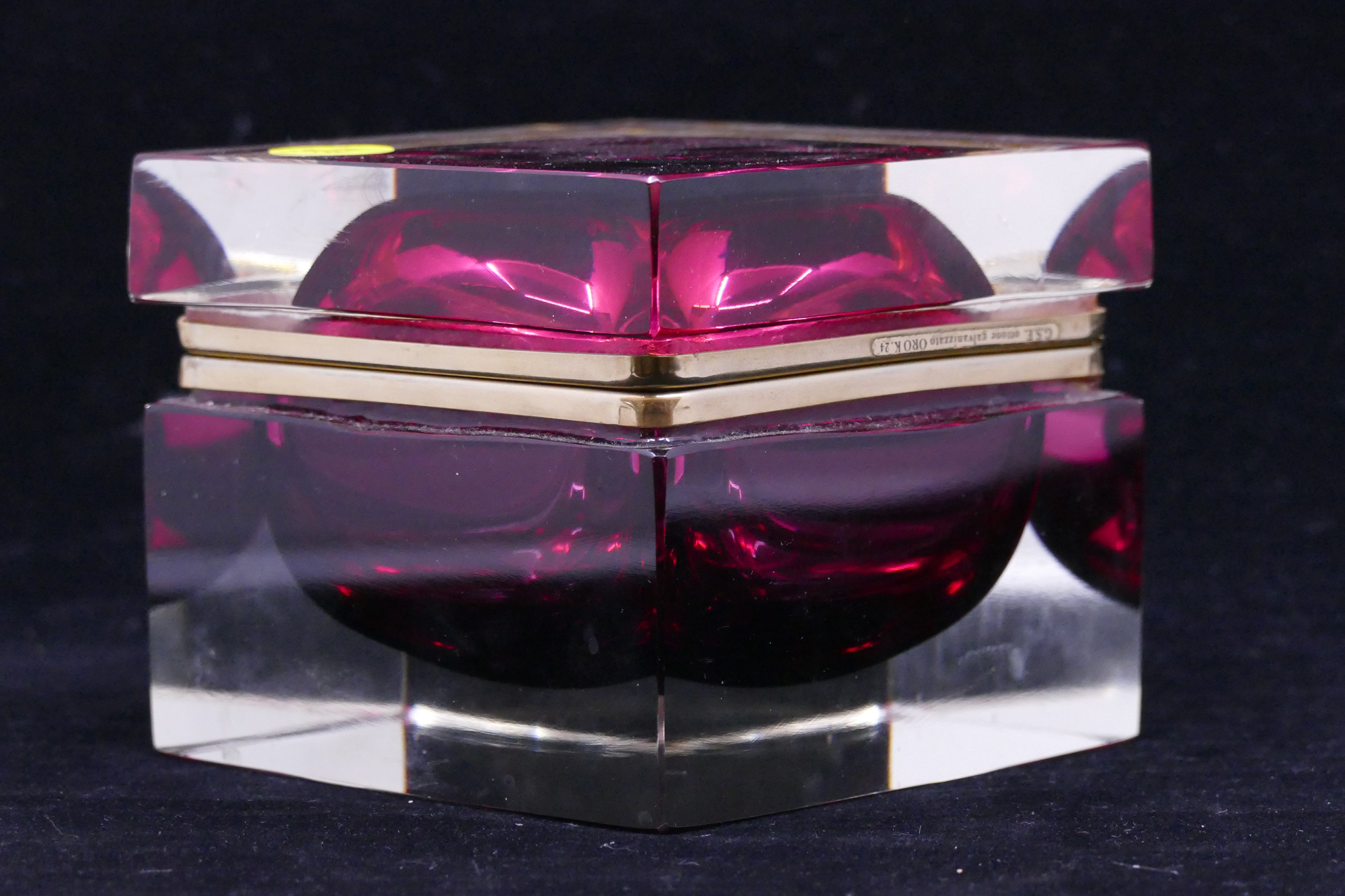 Murano Glass Mandruzzato Box 3 5x4  2d9d9f