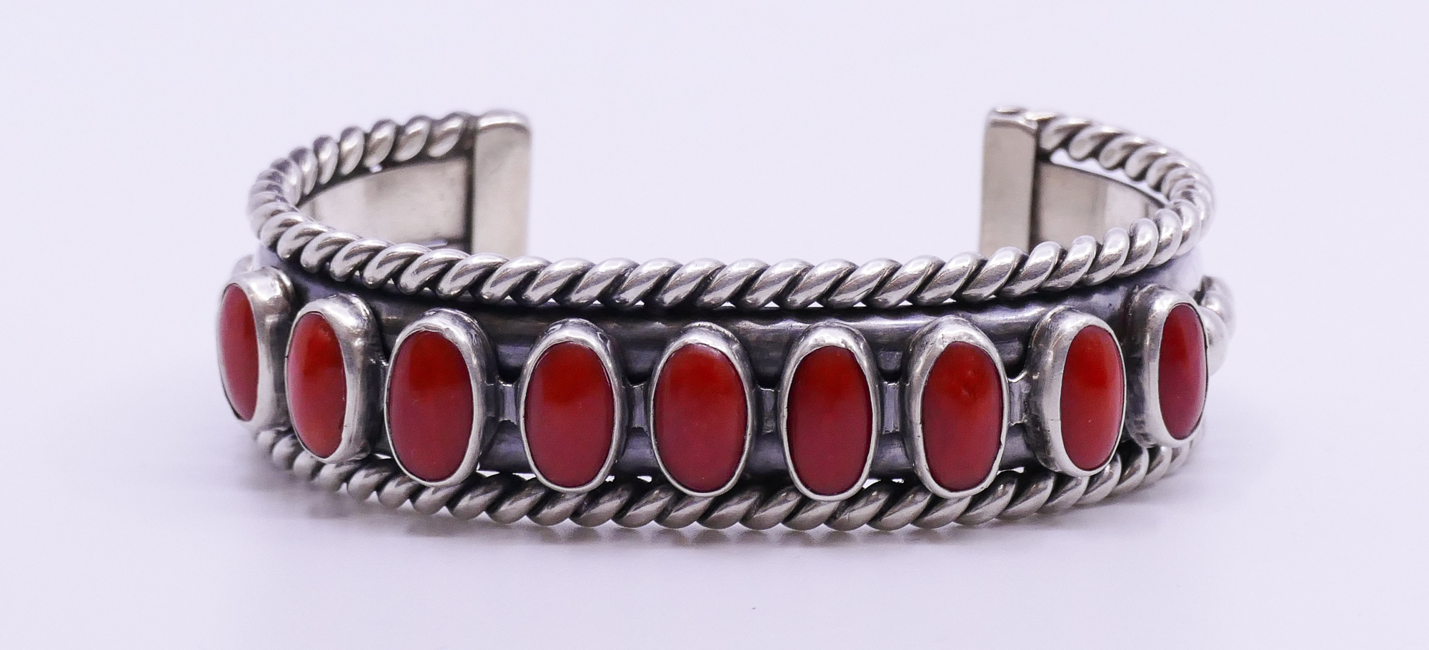Navajo SW Sterling Coral Cabochon 2d9dcf