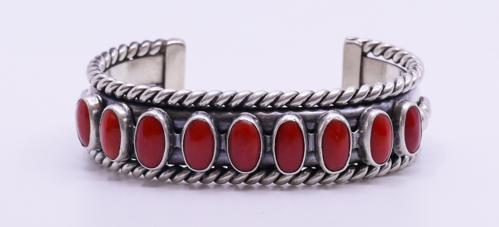 Navajo SW Sterling Coral Cabochon