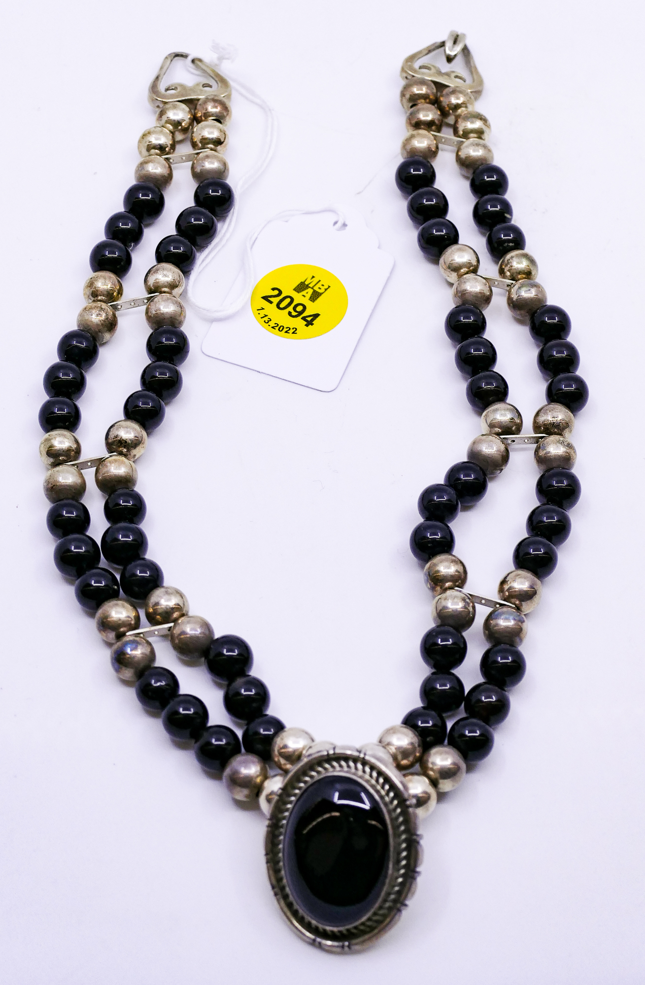 E. Etsitty Sterling & Onyx Necklace