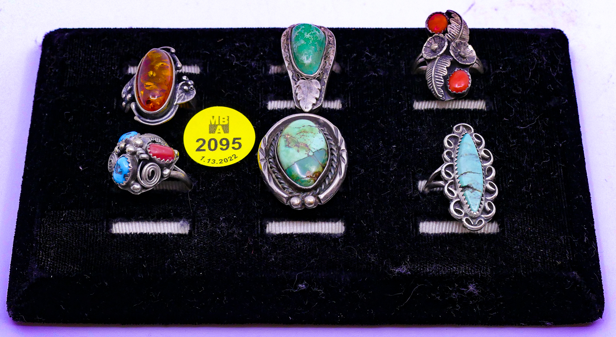 6pc SW Sterling & Stone Rings