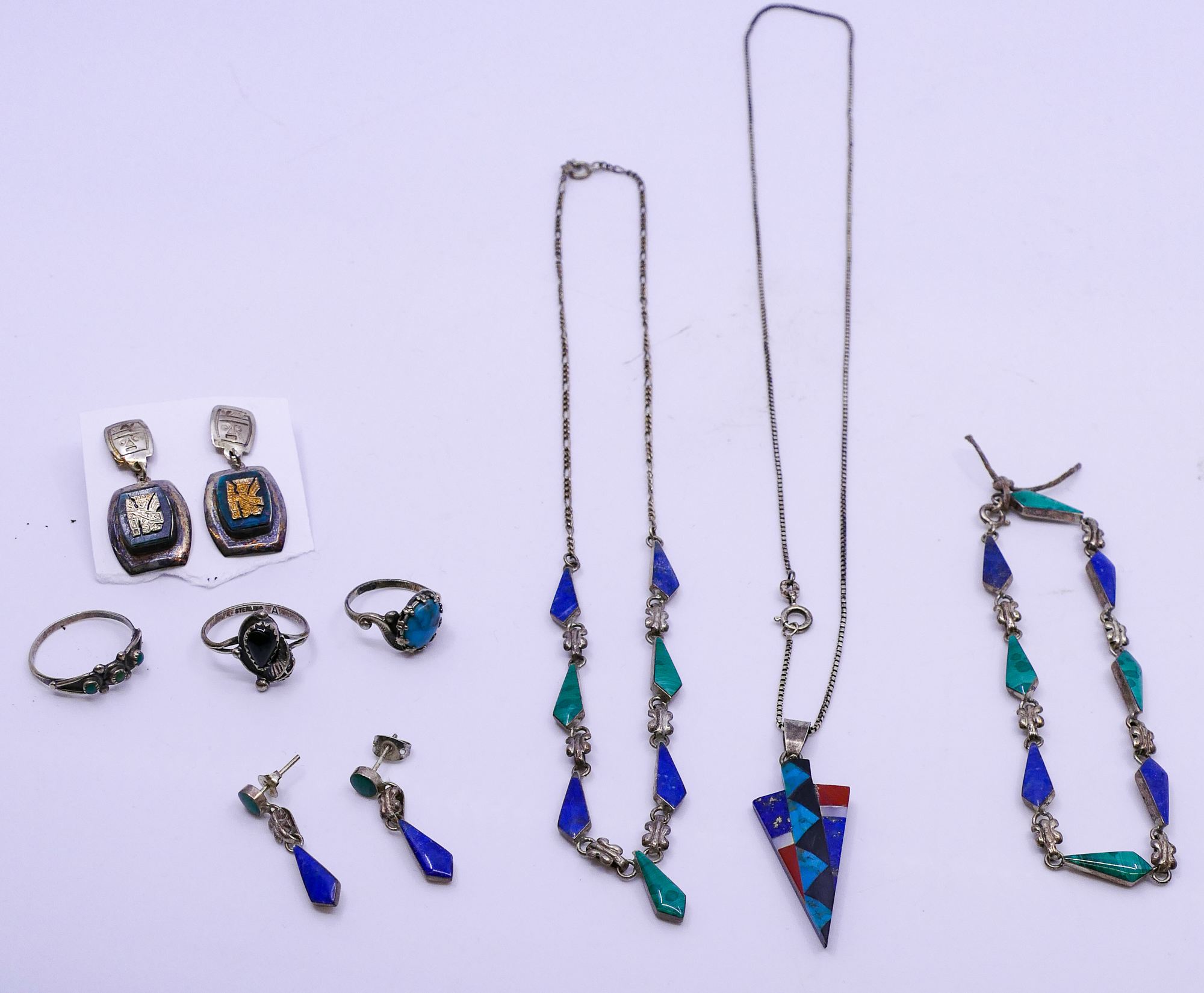Box Sterling Malachite & Lapis Jewelry