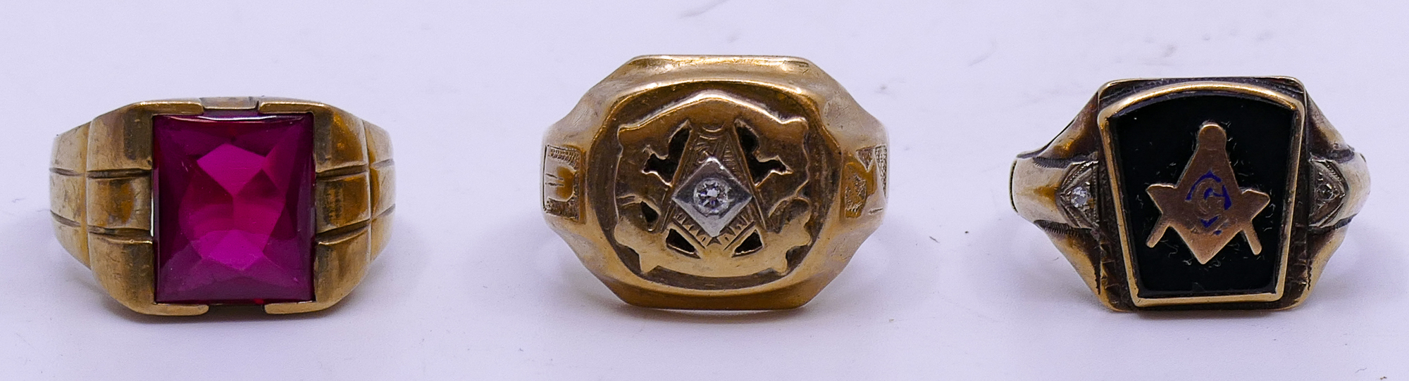 Box 10K Gold Mens Masonic Rings  2d9e0a