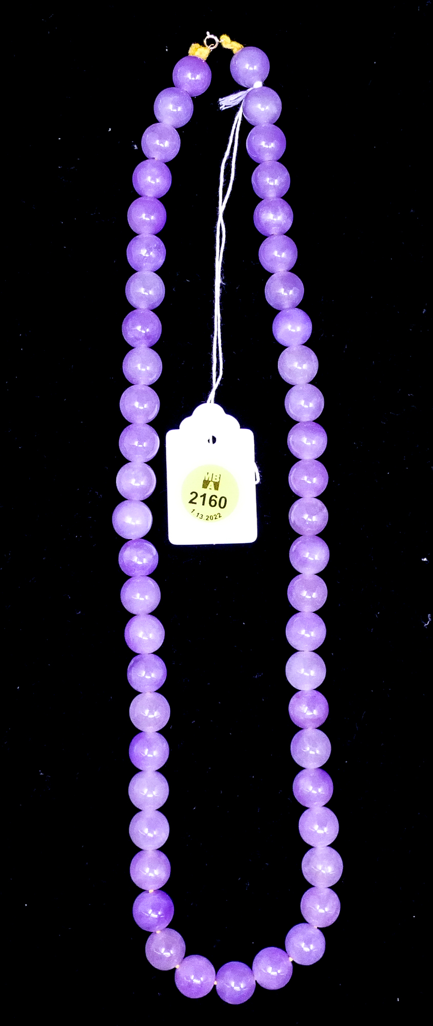 Chinese Carved Lavender Jade Bead