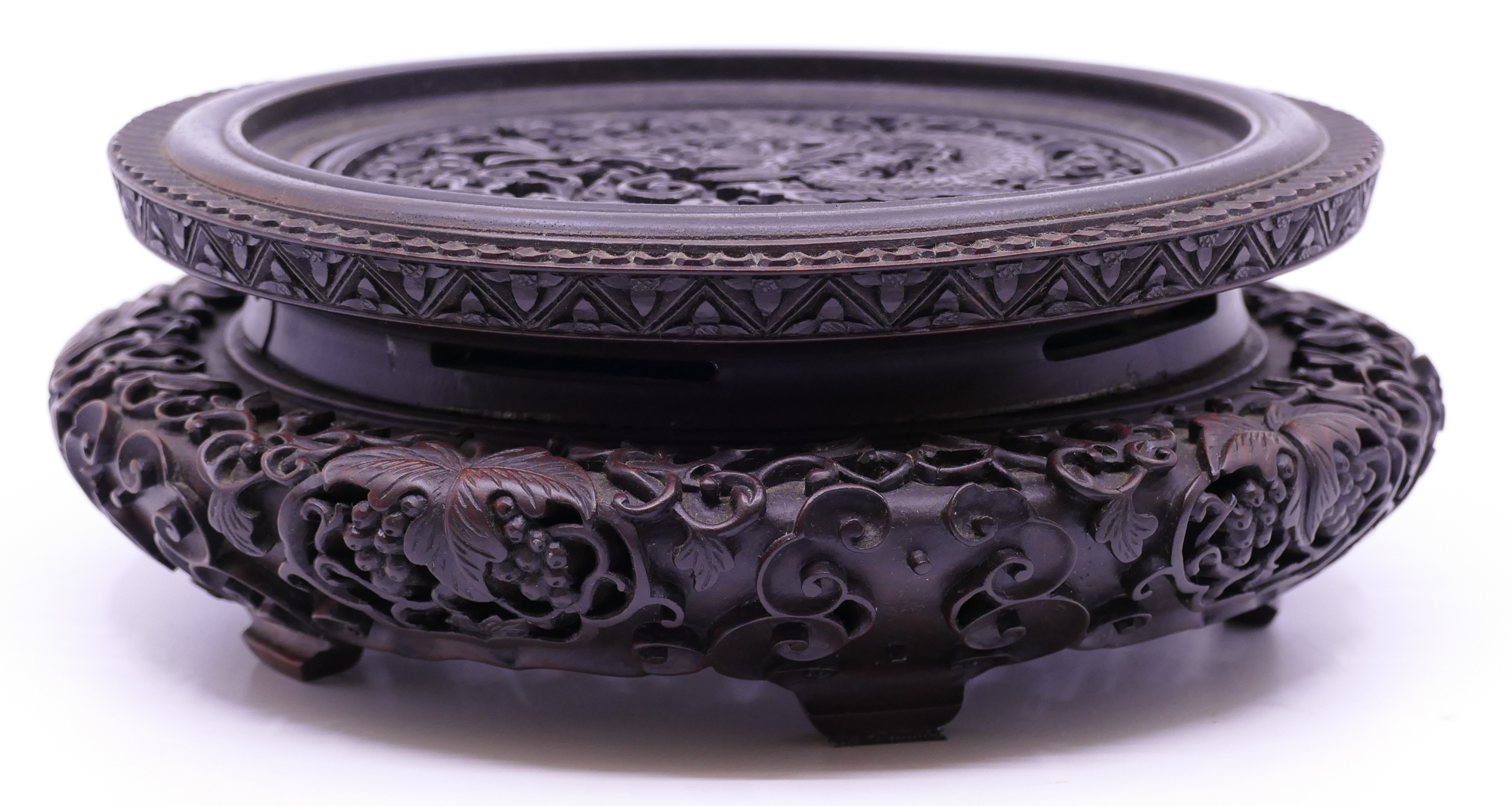 Chinese Ornate Rosewood Pierced