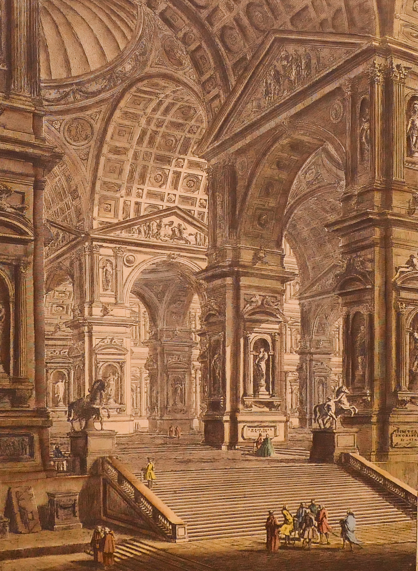 Piranesi Tinted Saint Peters Engraving 2d9e6d