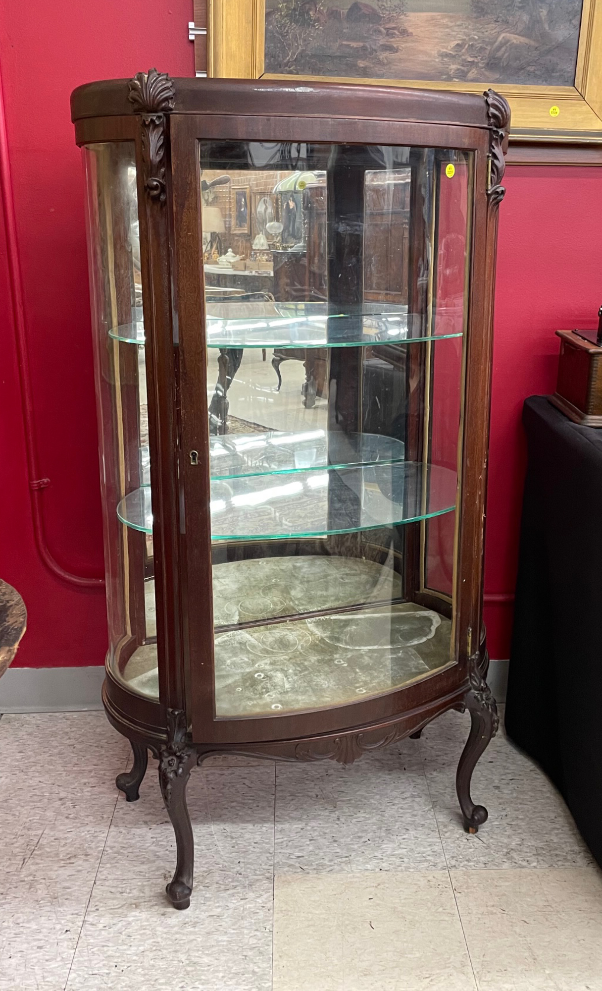 Antique Carved Mahogany Vitrine 2d9e75