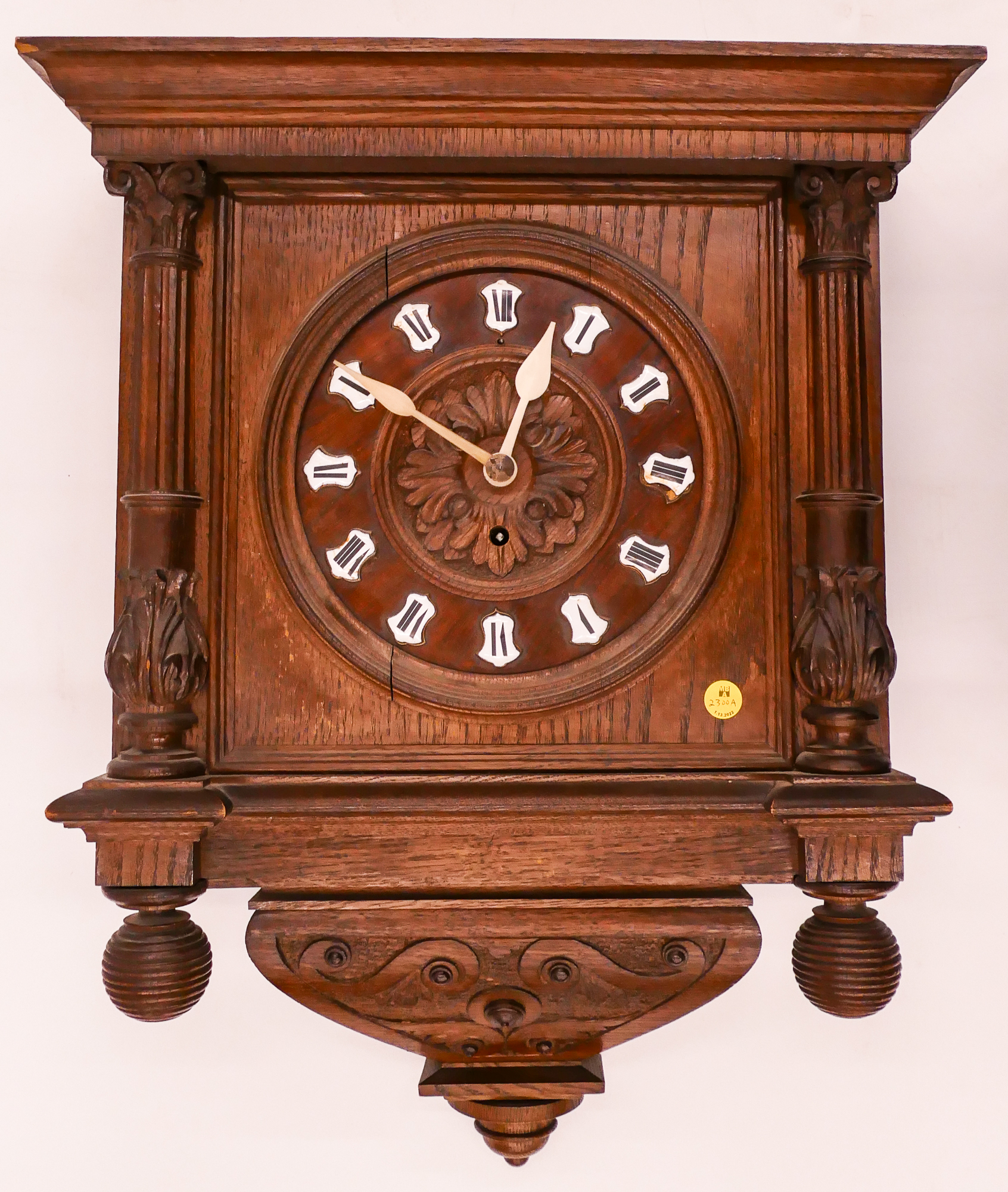 Antique Oak Cased Wall Clock- 23x18''