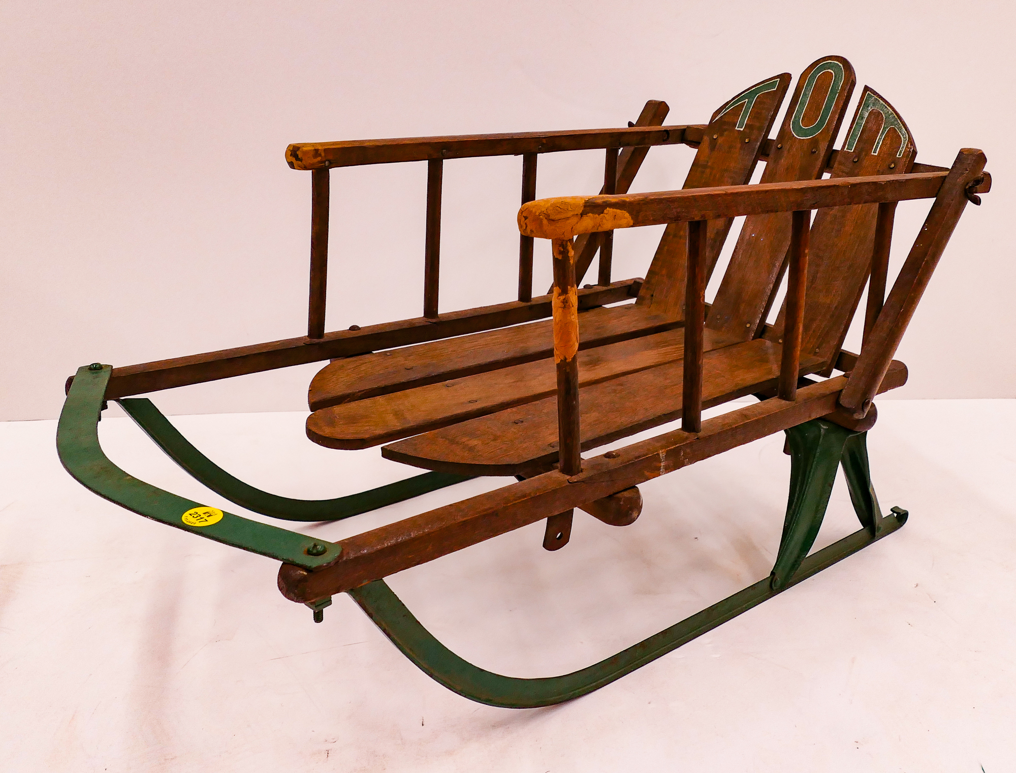 Antique Tom Green Oak Child's Sled-