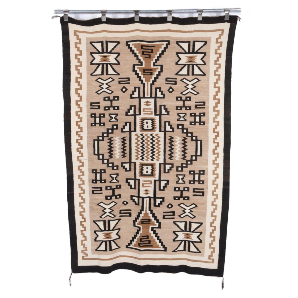 TWO GREY HILLS NAVAJO RUG TEXTILE  2d79ae