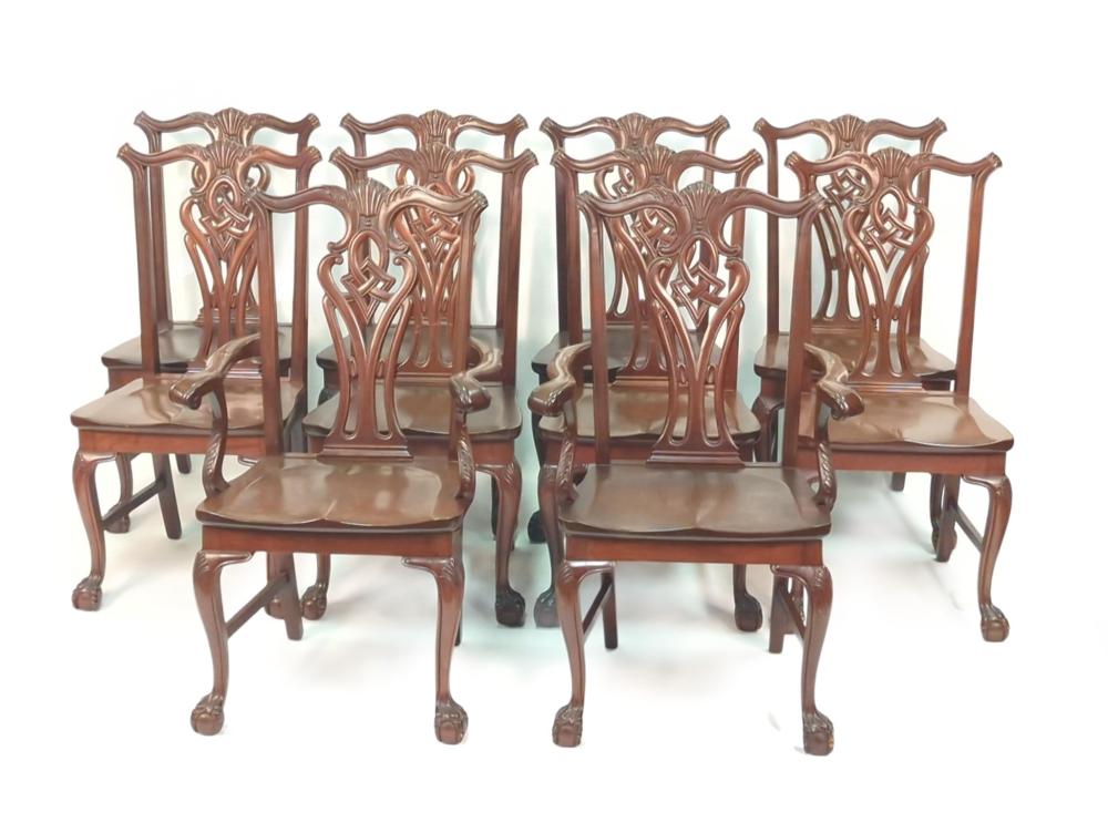 SET OF 10 CHIPPENDALE STYLE MAHOGANY 2d7a2f