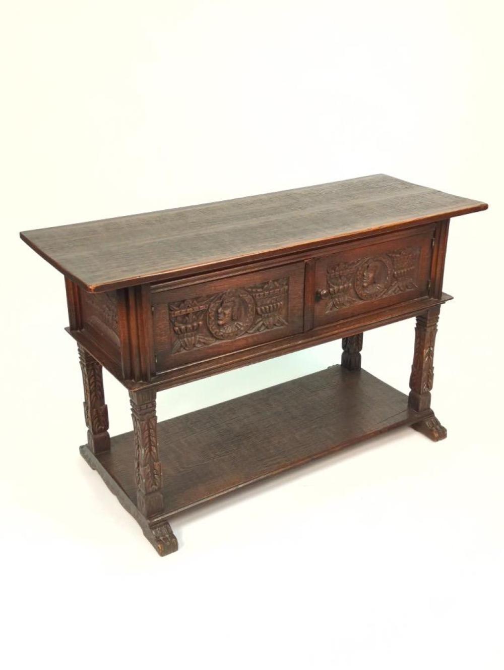 JACOBEAN CONSOLE CABINET WITH TWO 2d7a35