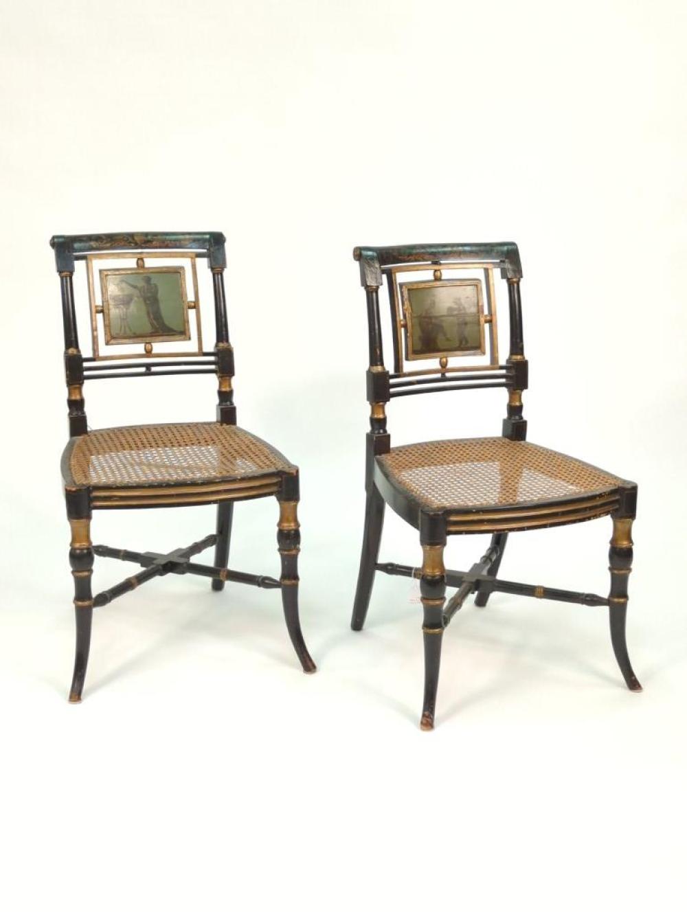 PAIR NEOCLASSICAL EBONIZED AND