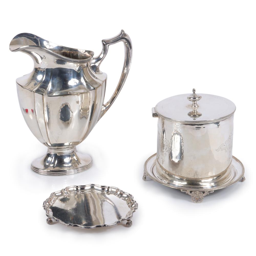 SILVER PLATED TABLEWARE 3PC GROUP: